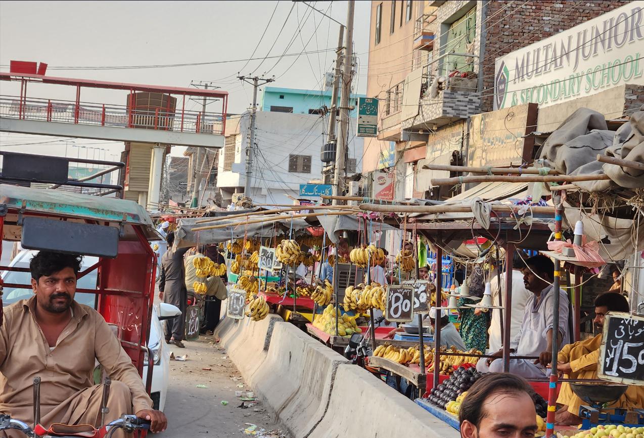Street market fruit stalls