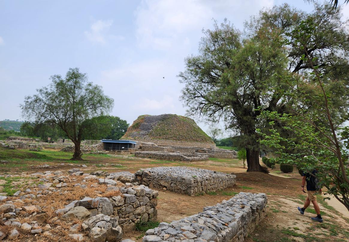 Excavated stupa niche blocks