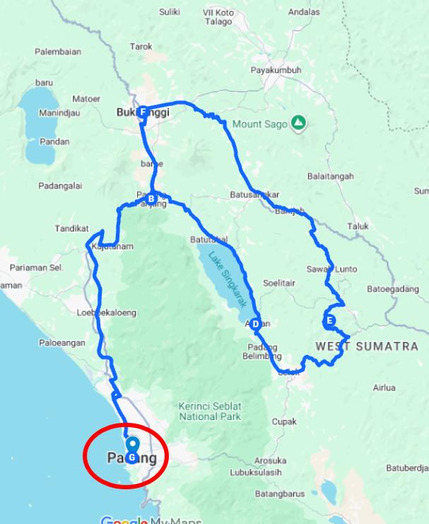 West Sumatra Route Map
